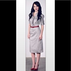 Mikarose Victoria Ruffle Front Dress S NWT